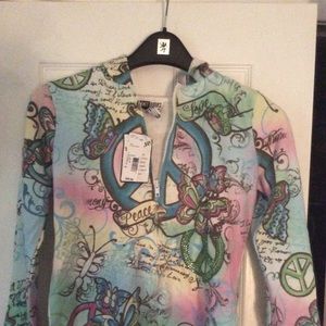 Knitworks Young Girl Hooded Butterfly Sweatshirt